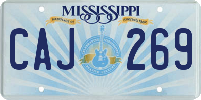 MS license plate CAJ269