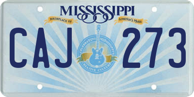MS license plate CAJ273