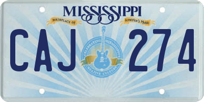 MS license plate CAJ274