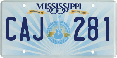 MS license plate CAJ281