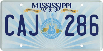 MS license plate CAJ286