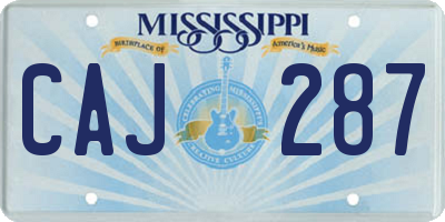 MS license plate CAJ287