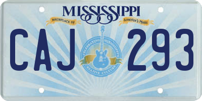 MS license plate CAJ293