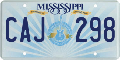MS license plate CAJ298