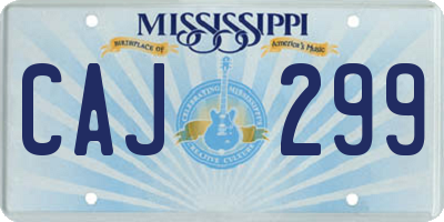 MS license plate CAJ299