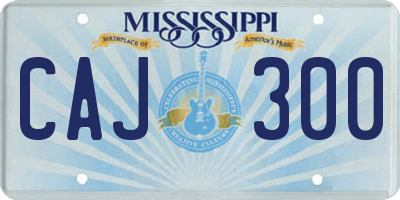 MS license plate CAJ300