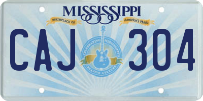 MS license plate CAJ304