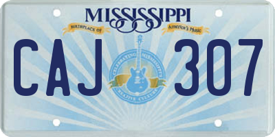 MS license plate CAJ307