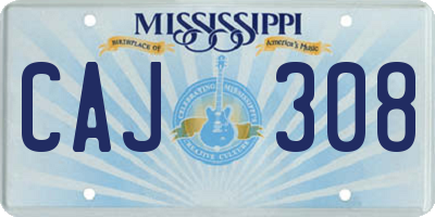 MS license plate CAJ308