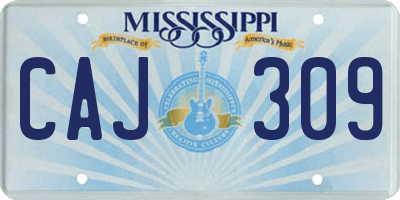 MS license plate CAJ309