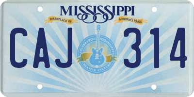 MS license plate CAJ314