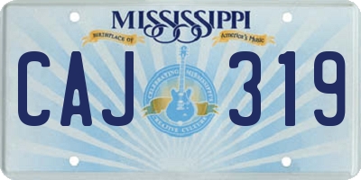 MS license plate CAJ319