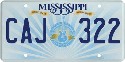 MS license plate CAJ322