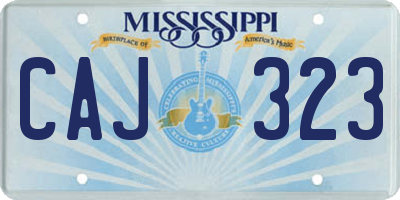 MS license plate CAJ323