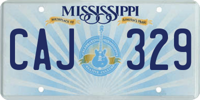 MS license plate CAJ329