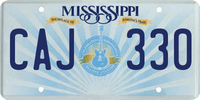 MS license plate CAJ330