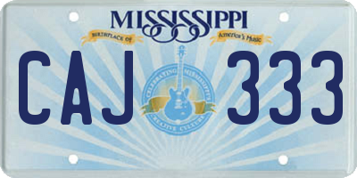 MS license plate CAJ333