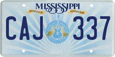 MS license plate CAJ337