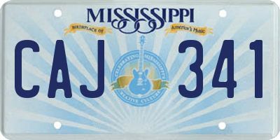 MS license plate CAJ341