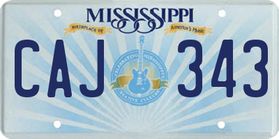 MS license plate CAJ343
