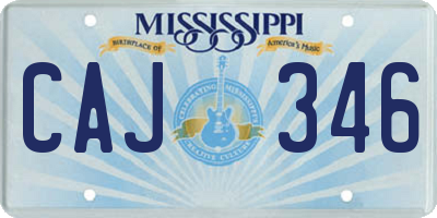 MS license plate CAJ346