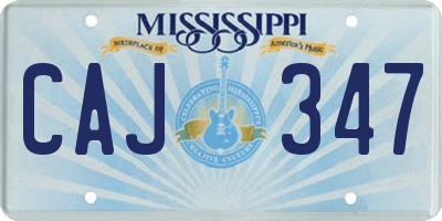 MS license plate CAJ347