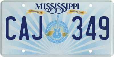 MS license plate CAJ349
