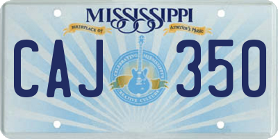 MS license plate CAJ350