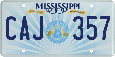 MS license plate CAJ357