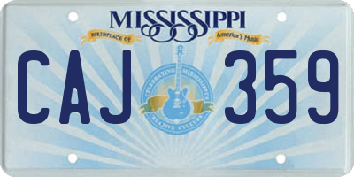 MS license plate CAJ359