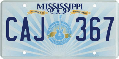 MS license plate CAJ367