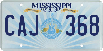 MS license plate CAJ368