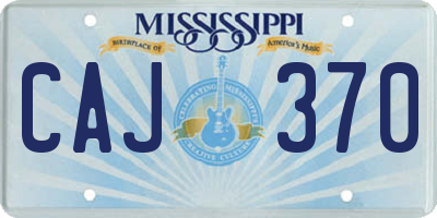 MS license plate CAJ370