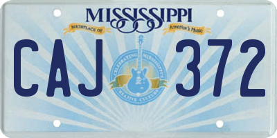MS license plate CAJ372