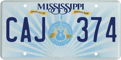 MS license plate CAJ374