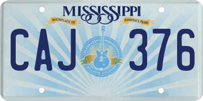MS license plate CAJ376