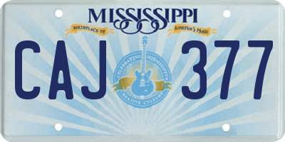 MS license plate CAJ377