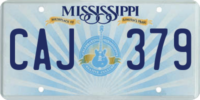 MS license plate CAJ379