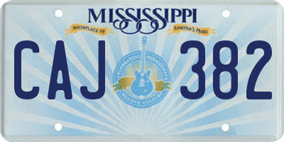 MS license plate CAJ382
