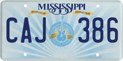 MS license plate CAJ386