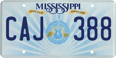 MS license plate CAJ388
