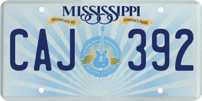 MS license plate CAJ392