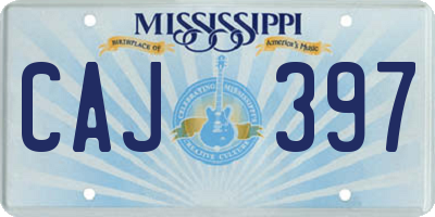 MS license plate CAJ397