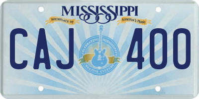 MS license plate CAJ400
