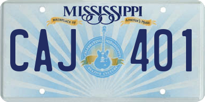 MS license plate CAJ401