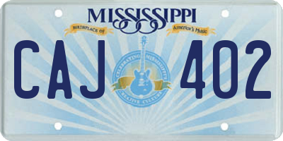 MS license plate CAJ402