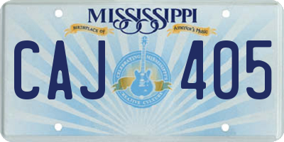 MS license plate CAJ405