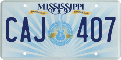 MS license plate CAJ407