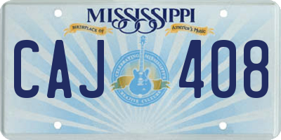 MS license plate CAJ408