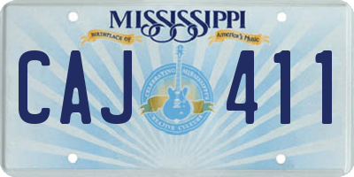 MS license plate CAJ411